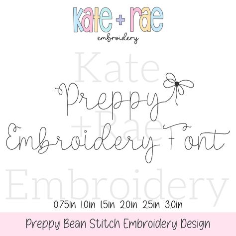 Preppy Bean Stitch Embroidery Font - Script Bean Stitch Embroidery Font - Bow Bean Stitch Embroidery Font - Digital Download by KateandRaeEmbroidery on Etsy Bows Design, Bow Designs, Bean Stitch, Font Digital, Embroidery Fonts, Bow Design, The Keys, Stitch Embroidery, Embroidery Machine