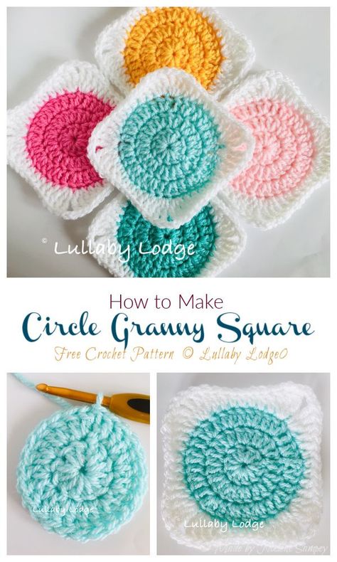 Circle Granny Square Blanket, Crochet Round Granny Square, Lacey Granny Square, Round Granny Square Pattern Free, Circle Granny Square Pattern, Circle Granny Square, Granny Square Pattern Free, Motifs Granny Square, Poncho Crochet