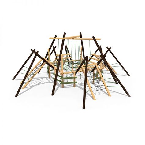 The Tangled Cobweb climbing frame will be a popular and exciting challenge for your pupils and be a real feature within your playground area. Wooden Playground Equipment, Wooden Climbing Frame, School Playground Equipment, Rubber Mulch, Wooden Playground, Climbing Frames, Playground Areas, School Playground, Outdoor Play Equipment