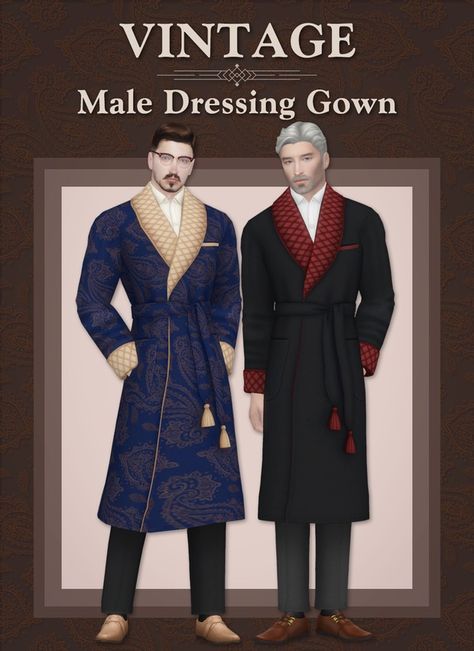 [Lonelyboy] TS4 Vintage Male Dressing Gown | Patreon Sims 4 Male Clothes Formal, Sims 4 Cc Vintage Clothes Male, Sims 4 Phantom Of The Opera Cc, Sims 4 Cc Victorian Clothing Male, Sims 4 Male Pajamas, Sims 4 Cc Royal Clothes Male, Sims Vintage Cc, Sims 4 Old Money Cc Male, Ts4 Victorian Cc