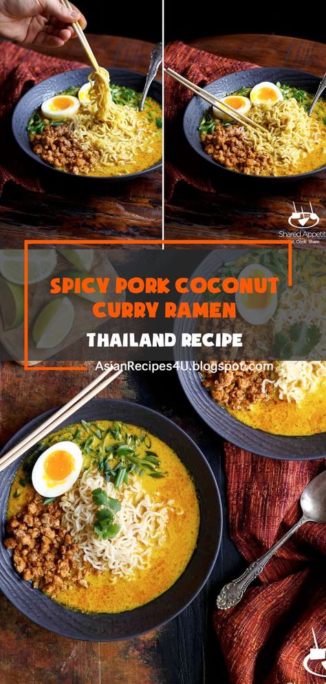 This Spicy Pork Thai Coconut Curry Ramen is brought to you by REVOL. As always, all opinions and recipe are my own. Thanks for supporting the brands that support Shared Appetite! #Thailand #Recipes #Ramen #Coconut Coconut Curry Ramen, Thailand Recipes, Recipes Ramen, Thai Curry Soup, Thai Coconut Curry, Recipes Spicy, Curry Ramen, Thailand Food, Curry Soup