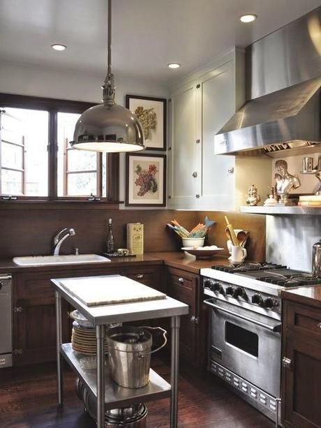 Industrial Kitchen, Apartment Kitchen, Commercial Kitchen, Beautiful Kitchens, Kitchen Style, Kitchen Space, Apartment Therapy, Dream Kitchen, A Kitchen