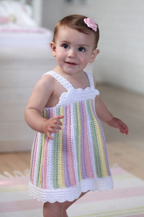 7139 Crochet Baby Dress Free Pattern, Vestidos Bebe Crochet, Crochet Toddler Dress, Crochet Dress Girl, Crochet Baby Dress Pattern, Baby Frock Pattern, Crochet Toddler, Easy Crochet Baby, Baby Dress Design