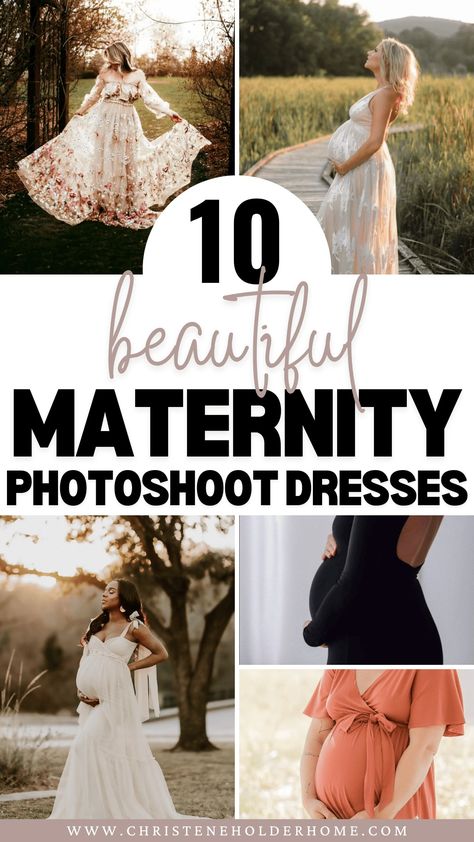 Expecting a baby? Capture your pregnancy glow with these 10 best maternity photoshoot dresses. From elegant lace gowns to trendy off-shoulder styles, find the perfect dress to showcase your baby bump in style! Dresses For Pregnancy Photo Shoot, Unique Maternity Dresses For Photoshoot, Maternity Pictures Flowers, Maternity Photography Dresses, Spring Maternity Outfits For Pictures, Maternity Phoyoshoot Dresses, Maternity Pictures Big Dress, Maternity Pictures Ideas, Floral Dress Maternity Shoot