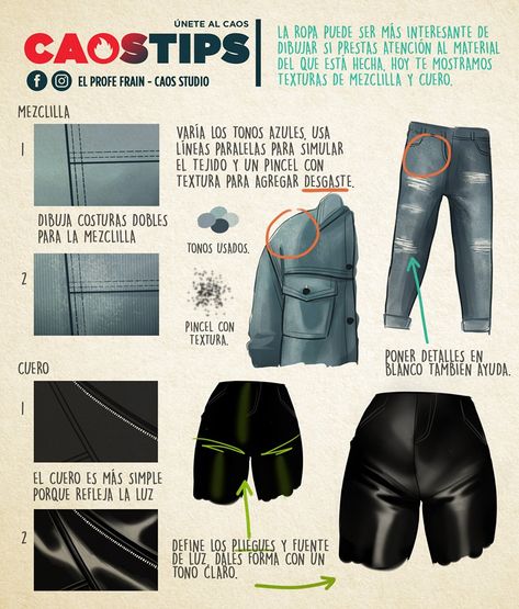 Shading Pants Drawing, Jacket Coloring Tutorial, How To Draw Leather Texture, How To Shade Black Clothes, Pants Tutorial Drawing, Skin Shading, Texture Cuir, Clothing Study, Pants Tutorial