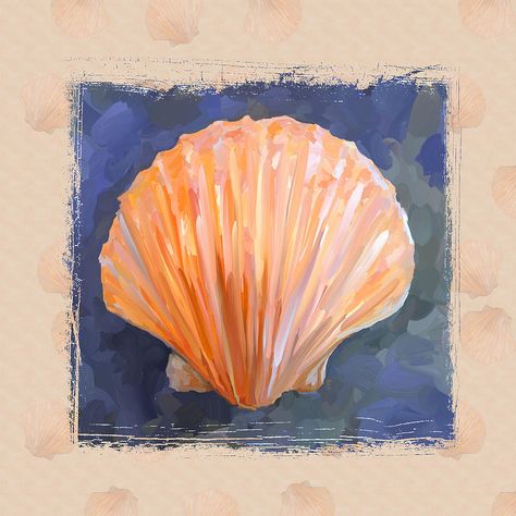 Shell Drawing, Seashell Painting, Painted Shells, Seashell Art, Beach Painting, Shell Art, Painting Class, Beach Art, Painting Projects