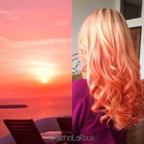 Sunrise Hair Color, Sunrise Hair, Sunset Hair, Sunset Color, Pastel Sunset, Orange Sunset, Hair Color Pastel, Super Hair, Color Pastel