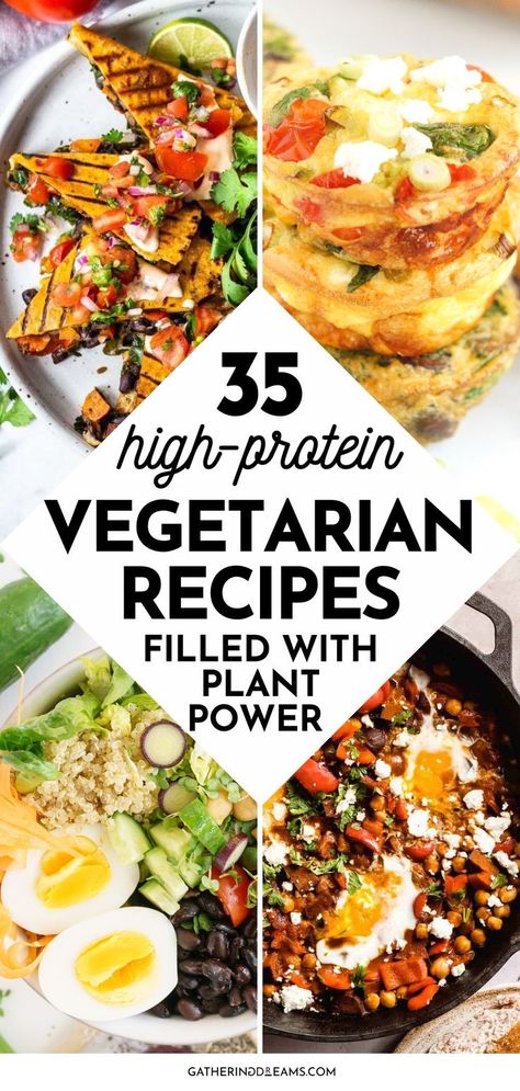 High-Protein Vegetarian Recipes Protein Vegetarian Recipes, High Protein Vegetarian, Vegetarian High Protein, Protein Vegetarian, High Protein Vegetarian Recipes, Healthy Vegetarian Dinner, Vegetarian Meal Prep, Vegetarian Lunch, Low Carb Vegetarian