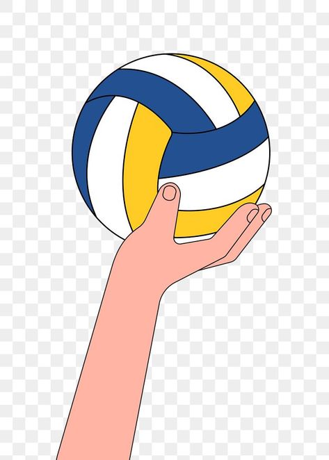 Volleyball Illustration, About Volleyball, Ball Volleyball, Beach Cartoon, Volleyball Designs, Volleyball Net, Hand Sticker, Hand Holding, Volleyball