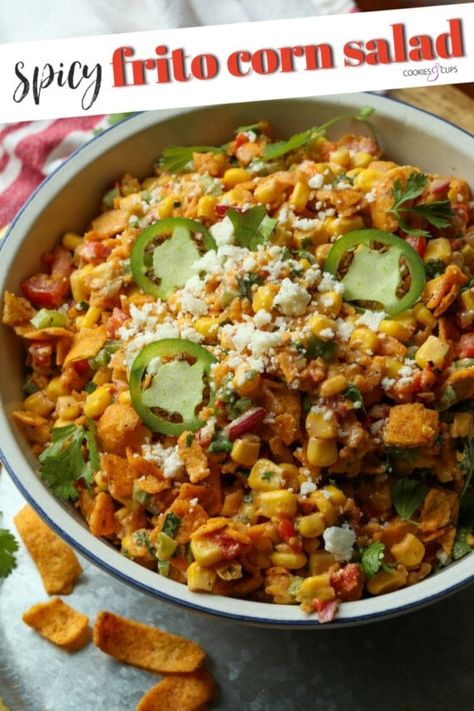 Frito Corn Salad, Easy Corn Salad, Blueberry Crisp Recipe, Chicken Cutlet Recipes, Mexican Corn Salad, Spicy Corn, Corn Salad Recipes, Cutlets Recipes, Slow Cooker Tacos