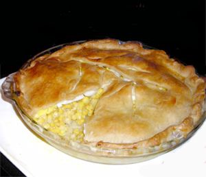 Amish Corn Pie 1 pastry for a double-crust pie 3 cups fresh corn 1 1/2 cup raw potatoes, diced 3 hard boiled eggs, diced salt and pepper to taste 2 tablespoons flour milk Line a casserole or deep pie pan … Continue reading → Corn Pie Recipe, Amish Corn, Apple Walnut Muffins, Corn Pie, Corn Recipes Side Dishes, Mennonite Recipes, Raw Potato, Amish Recipes, Dutch Recipes