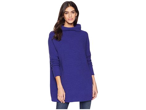 Free People Ottoman Slouchy Tunic (Blue) Women's Blouse. Serve up a sleek look with this Free People tunic. Soft rib-knit sweater in a striking solid colorway. Mock neck. Long sleeves. Straight hemline. 72% cotton  26% nylon  2% spandex. Hand wash cold  dry flat. Imported. Measurements: Length: 31 in Product measurements were taken using size SM (Women's 4-6). Please note that measurements may vary by size. #FreePeople #Apparel #Top #Blouse #Blue Free People Tunic, Ribbed Knit Sweater, Sleek Look, Sneakers Boots, Free Clothes, Mock Neck, Sweater Outfits, Rib Knit, Fashion Clothes Women