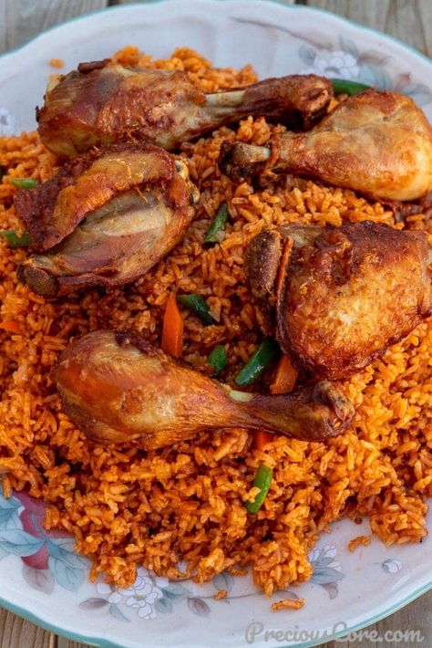 African Recipes Nigerian Food, Rice And Chicken, Rice With Chicken, African Cooking, Jollof Rice, Nigerian Food, African Food, Rice Recipes, Air Fryer