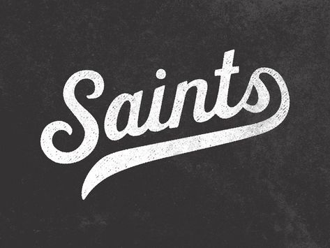 Saints Script by Daniel Q Halt Script Logotype, Athletic Fonts, Steve Wolf, Dribbble Design, Western Font, Sport Branding, Sports Logo Design, Bar Logo, Script Lettering