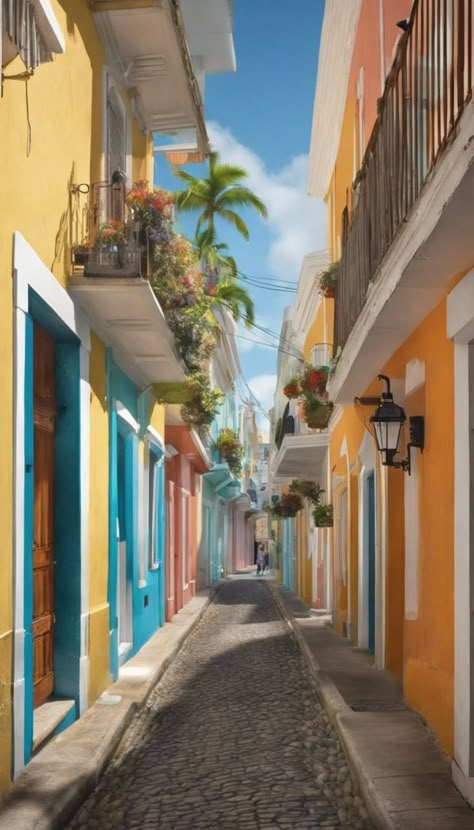 Old San Juan, Puerto Rico Puerto Rico Places To Visit, Puerto Rico Spring Break, Puerto Rico Honeymoon, Puerto Rico Vacation Aesthetic, Travel Puerto Rico, Anita West Side Story, Puerto Rico Birthday, Caribbean Home Decor, Puerto Rico Aesthetic