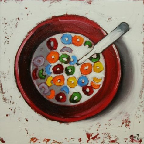 Cereal Painting, 심플한 그림, Posca Art, Food Painting, Still Life Oil Painting, Arte Inspo, Painting Art Projects, Funky Art, Canvas Art Painting