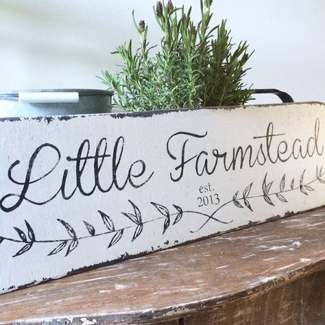 Little Farmstead: A Custom Vintage Farmhouse Style Sign Kitchen Sign Diy, Farmhouse Kitchen Signs, Vintage Farmhouse Style, Farmhouse Style Sign, Farm Signs, Farm Style, Farm Decor, Décor Diy, Rustic Signs