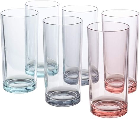 Plastic Drinking Glasses, Korean Kitchen, Desain Pantry, Clear Tumblers, Plastic Glasses, Drinking Cups, Water Tumbler, Coastal Colors, Indoor Dining