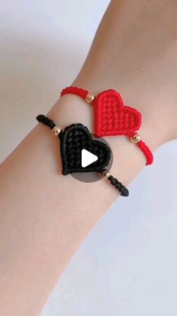 Macrame Heart Bracelet Tutorial, Heart Bracelet Pattern, Macrame Heart Bracelet, Friendship Bracelet Making, Macrame Bracelet Patterns, Friendship Bracelets Designs, Friendship Bracelets Diy, February 8, Wrist Band