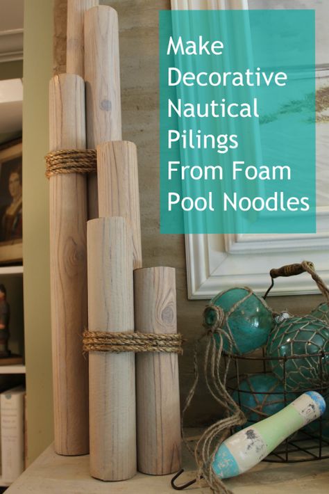 Even more ideas on how you can use a pool noodle. Includes practical tips, home solutions and fun crafts. What can you make with a pool noodle? Diy Coastal Decor, Diy Knit, Nautical Bathrooms, Surf Shack, Pool Noodles, Beach Bathrooms, Makeup Room, Beach Crafts, Nautical Decor