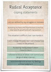 Coping Statements, Alexa Home, Health Gifts, Radical Acceptance, Therapy Office Decor, Therapy Office, Wall Panels, Kitchen Wall Art, Book Gifts