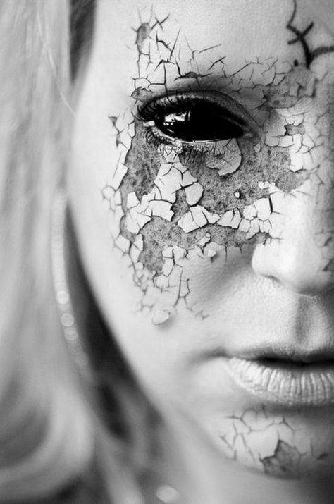 Scott E. Detweiler Conceptual Photography art photoshop photo editing black and white b&w #halloween #costume #halloweenmakeup idea inspiration: Doll Makeup Halloween, Smink Inspiration, Effects Makeup, 다크 판타지, Special Effects Makeup, Doll Makeup, Halloween Costumes Makeup, Fx Makeup, Conceptual Photography