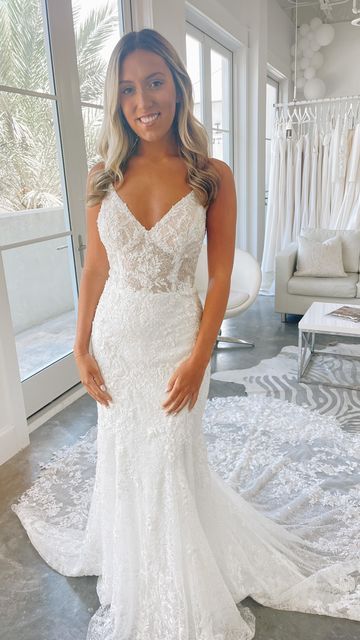 Margaret Ellen Bridal on Instagram: "Can’t beat this beaded number 😍 #margaretellenbridal #wedding #weddingstyle #weddingdress #martinaliana #essenceofaustralia #floridawedding #beachwedding #beadedweddingdress #glamwedding #fittedweddingdress #30a #rosemarybeach #explore #explorepage #bride #bridal" Fitted But Flowy Wedding Dress, Bodycon Wedding Dress The Bride, Wedding Dresses White Elegant Simple, Simple Farm Wedding Dress, Straight Line Wedding Dress Neckline, Wedding Dress Australia, Wedding Dresses A Line Simple, Wedding Dresses Broad Shoulders, Fit And Flare Wedding Dresses