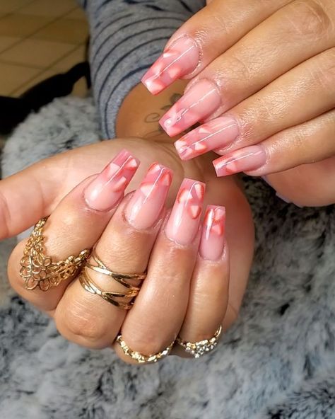 🦋Beautified Nailz🦋 on Instagram: “Strawberries & cream nails 💙❤💛🧡💚💜💘💗💓💚🧡❤💙💛 #blackgirlsdonails  @blackgirlsdonails” Strawberry And Cream Nails, Strawberries And Cream Nails, Cream Nails, Ombre Effect, Strawberries And Cream, Ombre Nails, Nail Design, Strawberries, Acrylic Nails