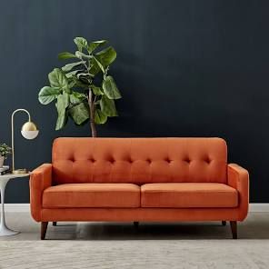 Bonna Right Hand Corner Sofa, Vitolini 337-0706 - Burnt Orange | Google Shopping Burnt Orange Velvet, Trendy Sofas, Orange Couch, Orange Furniture, Latest Sofa Designs, Orange Sofa, Orange Velvet, Beautiful Sofas, Sofa Size