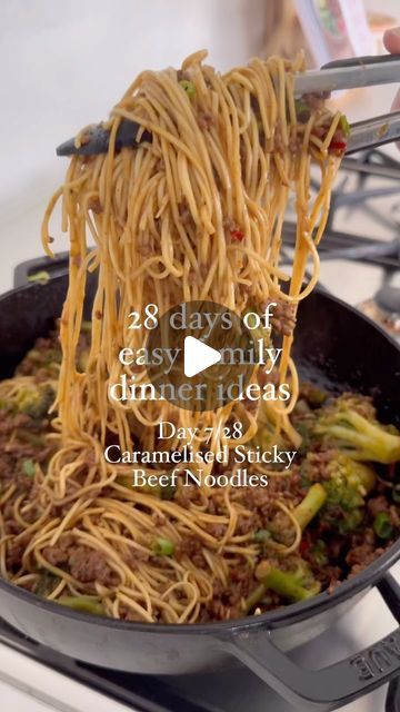 Nicole Maguire on Instagram: "Caramelised Sticky Beef Noodles by @simple.home.edit

Welcome back to 28 days of easy family dinner ideas where I share with you what we are having for dinner and ways that I like to save time during the week. Cooking for myself and my family can sometimes feel like ‘a lot’. I’ve got a big to-do list but I always feel so much calmer and satisfied knowing that I’ve got a plan for a delicious home cooked meal at the end of the day, that isn’t going to have me spending money on convenience options or wasting time in the kitchen.

These are caramelised sticky beef and broccoli noodles, the perfect delicious, quick dinner recipe using frozen vegetables. The sauce is made from pantry staples, there is minimal chopping. It takes less than 15 minutes to get on the tab Beef And Broccoli Noodles, Sticky Beef, Broccoli Noodles, Easy Family Dinner Ideas, Easy Family Dinner, Beef Noodles, Family Dinner Ideas, Beef And Broccoli, Cooked Meal