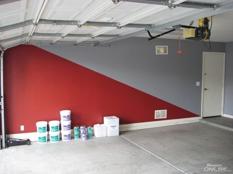 Extreme Makeover: Garage Epoxy Flooring (lots of pics) Decorating A Garage, Tile Garage Floor, Garage Walls Paint Colors, Painted Garage Walls, Garage Paint Colors, Garage Epoxy, Garage Paint, Garage Design Interior, Cool Garages