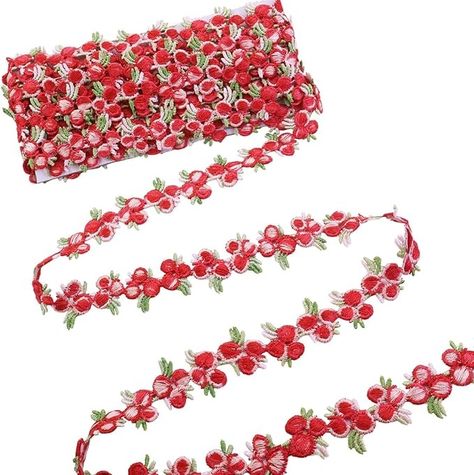 Amazon.com: IDONGCAI Flower Embroidered Lace Trim 4.8 Yards Rose Applique Floral Lace Ribbon Trim for Sewing Crafts(Red) Rose Applique, Lace Ribbon, Floral Applique, Ribbon Trim, Amazon Art, Sewing Stores, Embroidered Lace, Embroidered Flowers, Crafts Sewing