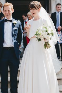 Elizabeth Stuart Moonflower Two-Piece Dress | Super Stylish Two-Piece Wedding Dresses Simply Wedding Dress, Celeb Wedding, Dress Separates, Minimal Bride, Black Kittens, Tea Wedding, Simple Wedding Gowns, Two Piece Wedding Dress, Female Dress