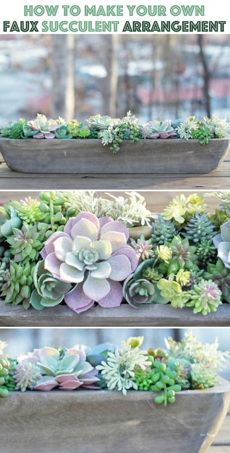 How to make the perfect DIY artificial succulent arrangement from MichaelsMakers Lil Blue Boo Fake Succulent Arrangements, Succulent Arrangements Diy, Artificial Succulent Arrangements, Artificial Plants Indoor, Succulent Centerpieces, Fake Succulents, Diy Arrangements, Artificial Plants Outdoor, Colorful Succulents