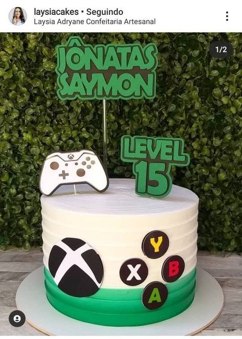 Game On Cake Ideas, Xbox Gamer Birthday Cake, Birthday Cake Video Games, Gamer Party Cake Ideas, Video Games Birthday Cake, Gaming Cake Ideas For Men, Level 10 Birthday Cake, Video Game Birthday Cake Ideas, Xbox Birthday Party Cake