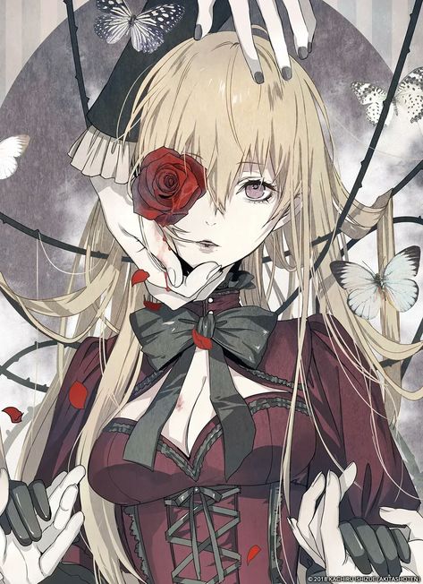 Rosen Blood, Blood Art, Gothic Anime, Art Style Inspiration, Pretty Art, Character Illustration, Anime Images, Anime Character, Art Girl