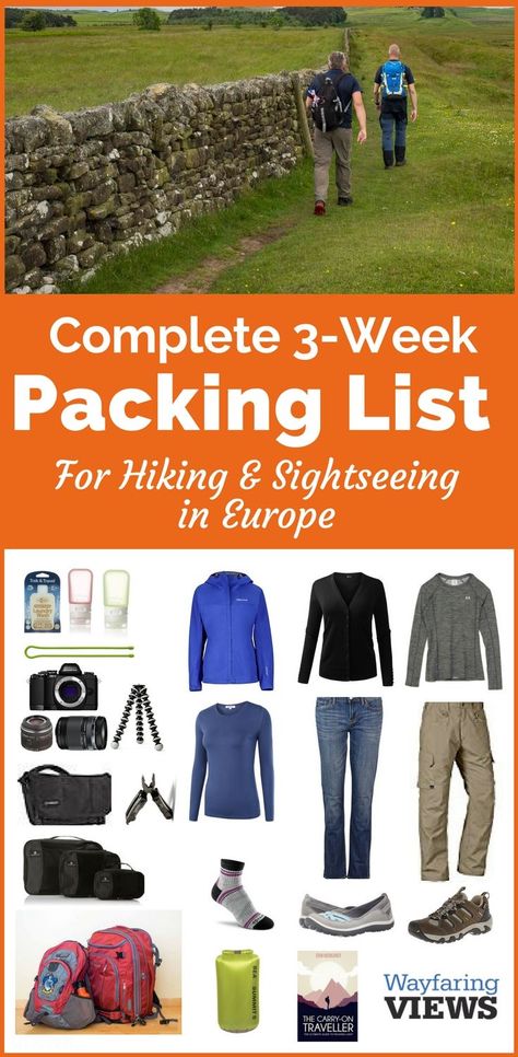 Get your complete packing list for a United Kingdom & Ireland hiking and sightseeing itinerary. It provides everything the active traveler needs for a 2-3 week trip. | Packing list for Ireland | Packing list for Europe | Carry on | What to wear in Europe Week Trip Packing List, Europe Sightseeing, What To Wear In Europe, Packing List For Europe, Ireland Hiking, Ireland Packing List, Hiking Packing List, Trekking Outfit, Trip Packing List