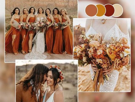 Terracotta Wedding Colors: Terracotta, a rich and earthy shade of orange-brown, has become a popular choice for weddings in recent years. This warm and inviting color can add a touch of rustic elegance to your special day. If you're considering incorporating terracotta into your wedding colors and decorations, here are some ideas to inspire you. Wedding Decorations:- Table Settings: Use terracotta-colored table linens or table runners to create a warm and cozy atmosphere. Pair them with ... Terracotta Wedding Theme, Terracotta Wedding Colors, Wedding Decorations Table Settings, Colored Table, Taupe Wedding, Gold Wedding Colors, Mauve Wedding, Terracotta Wedding, Glitter Wedding Invitations