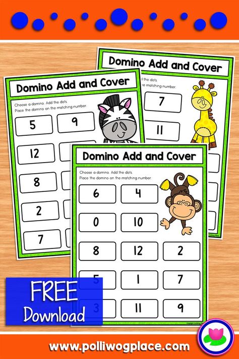 Domino Math Kindergarten, Math Games Kindergarten, Dominoes Math Games, Domino Math, Math Centres, Building Number Sense, Math Tubs, Addition Kindergarten, Math Centers Middle School