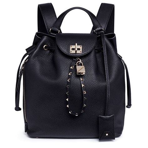 Valentino 'Rockstud Twiny' leather backpack (7.985 BRL) ❤ liked on Polyvore featuring bags, backpacks, black, genuine leather backpack, valentino bag, studded backpacks, day pack rucksack and leather bags Backpacks Black, Valentino Bag, Studded Backpack, Valentino Rockstud, Valentino Bags, Leather Bags, Bags Backpacks, Leather Backpack, Fashion Backpack