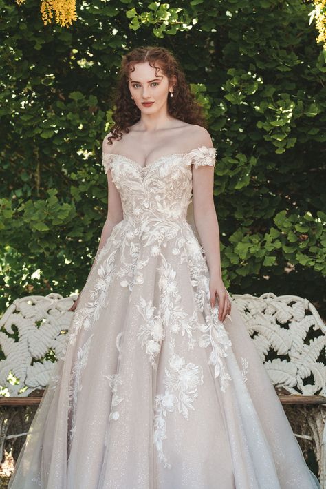 Captivating ballgown wedding dress featuring dimensional lace trailing down its tulle skirt | wedding inspo, wedding dresses ideas, wedding dress inspo, 2024 wedding, luxury wedding dress, tulle wedding dress, lace wedding dress, ballgown wedding dress, ballgown, sparkly wedding dress, off-shoulder wedding dress, princess wedding dress, fairytale wedding dress, fairytale wedding, princess bride, Bridgerton wedding,Bridgerton wedding collection, Bridgerton,Bridgerton wedding dress #wedding #bride Diamond Of The Season, Tulle Ballgown, Elegant Bridal Gown, Tulle Bow, Full Tulle Skirt, Cathedral Train, Allure Bridals, Tulle Bows, Allure Bridal