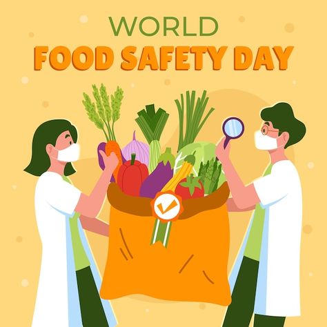 World Food Safety Day, Food Safety Day, World Food Day, Food Day, Day Illustration, World Food, Creative Ads, Vector Clipart, Vector Hand