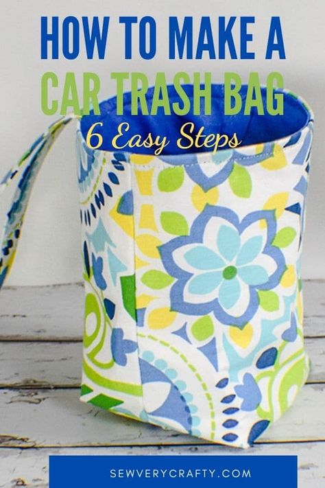 Car Trash Bag, Sac Diy, Sewing Machine Projects, Beginner Sewing Projects Easy, Small Sewing Projects, Car Trash, Diy Sewing Pattern, Trash Bag, Diy Car