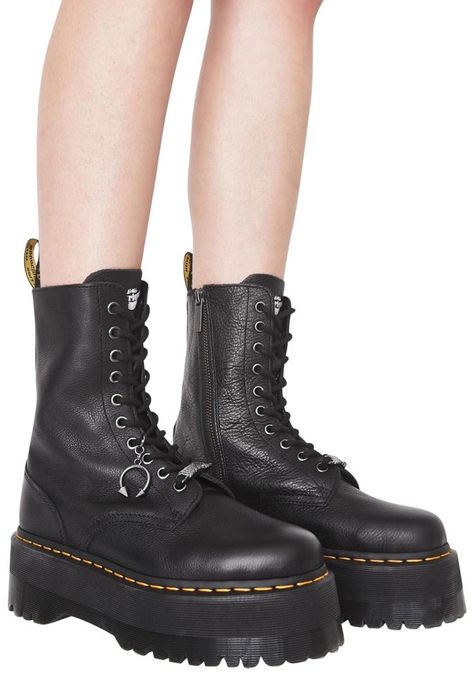 Jadon Hi, Grunge Boots, Dr Martens Black, Punk Rock Fashion, Rock Style, Dr. Martens Boots, Dolls Kill, Boots Black, Punk Rock