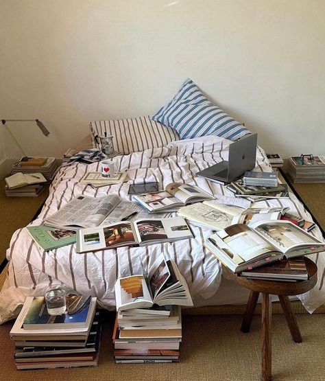 @moodsandmatters Calm Place, Messy Bed, Uptown Girl, Reading In Bed, Dream Apartment, White Photos, Space Furniture, Apartment Inspiration, School Motivation