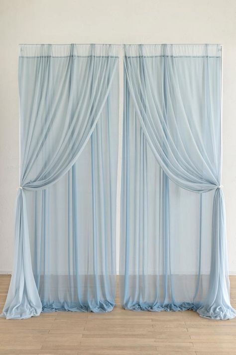 Wedding Backdrop Curtains, Navy Wedding Decor, Blue Shed, Wall Drapes, Draping Wedding, Backdrop Curtains, Blue White Weddings, Blue Drapes, Layered Curtains