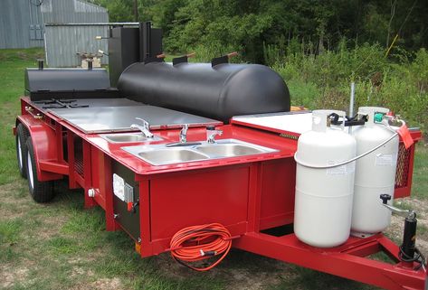 Built for the Texas Tech Meat Science Department with tons of space and accessories! Trailer Grill, Bbq Trailer, Backyard Bbq Pit, Custom Smokers, Custom Bbq Smokers, Smoker Designs, Bbq Smoker Trailer, Bbq Pit Smoker, Smoker Trailer