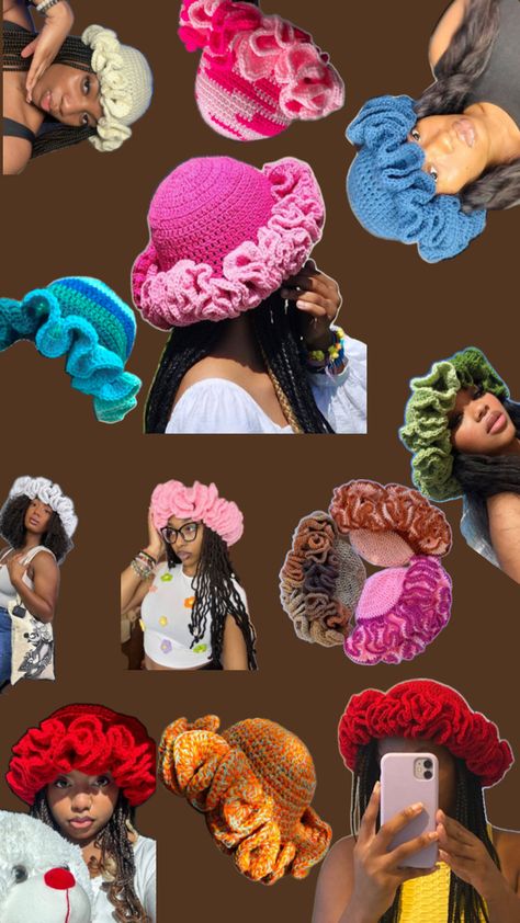 Crochet, yarn, ruffle, hat Asthmatic Outfits, Ruffle Hat Crochet, Ruffle Crochet Hat, Earthy Crochet, Crochet Xmas Gifts, Crochet Ruffle Hat, Ruffle Crochet, Crochet Queen, Ruffle Hat