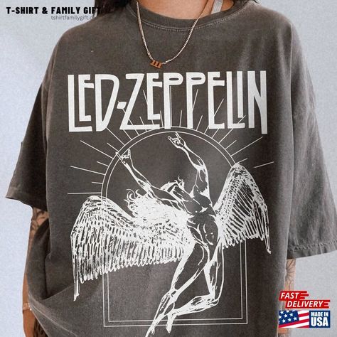 Led Zeppelin Tee Unisex Comfort Colors® Vintage Hard Rock 70S Music Shirt Hoodie Check more at https://tshirtfamilygift.com/product/led-zeppelin-tee-unisex-comfort-colors-vintage-hard-rock-70s-music-shirt-hoodie/ Led Zeppelin T Shirt Outfit, Led Zeppelin Tshirt Outfits, Led Zeppelin Tshirt, Led Zeppelin Tee, Oversized Led Zeppelin Shirt, Unisex Cotton Rock And Roll T-shirt, 70s Music, Led Zeppelin, Zeppelin