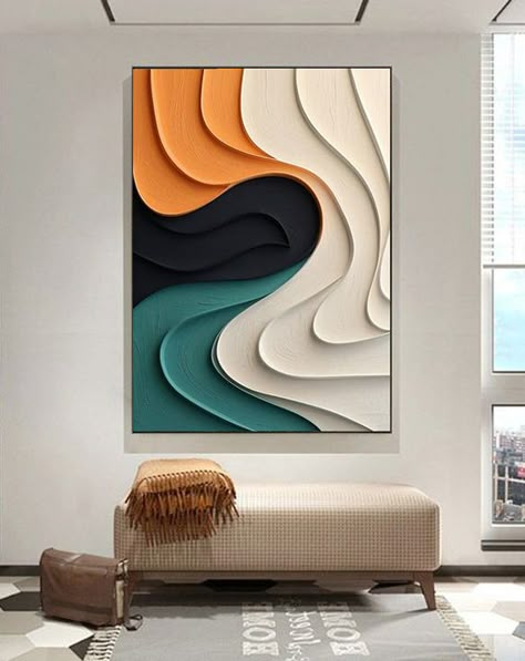 Colorful Abstract Wall Art Modern Decorations, Colorful Abstract Wall Art, Canvas For Living Room, Abstract Wall Painting, Diy Wall Art Decor, Art And Craft Videos, Colorful Abstract Painting, Textured Canvas Art, Black And White Wall